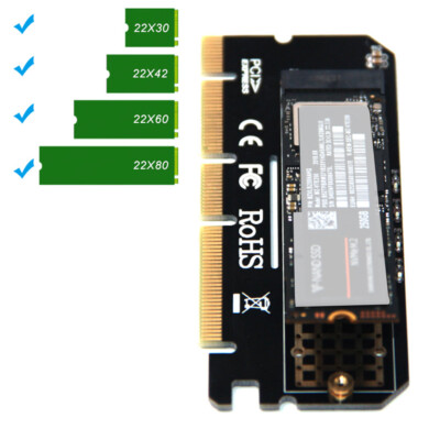 M.2 NVMe SSD for NGFF auf PCIE 3.0 X16 Adapter M Key Interface Riserkarte