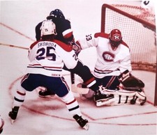 1990 PATRICK ROY NHL HOCKEY PHOTO TYPE 1 PETR SVOBODA GOALIE RANDY WOOD HHOF AHL