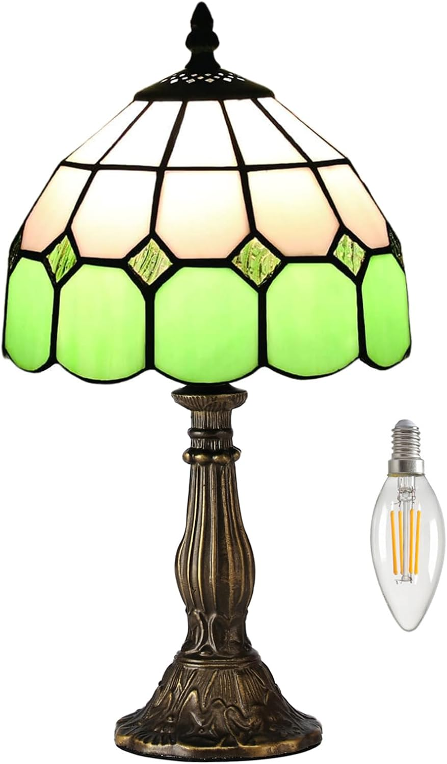 Table Lamp Tiffany-Style 8 Inch Mediterranean Series Stained Glass Lampshades Sm-image