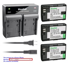 Kastar Battery Dual Rapid Charger for Canon LP-E6 LPE6N E6E Canon Battery Grip