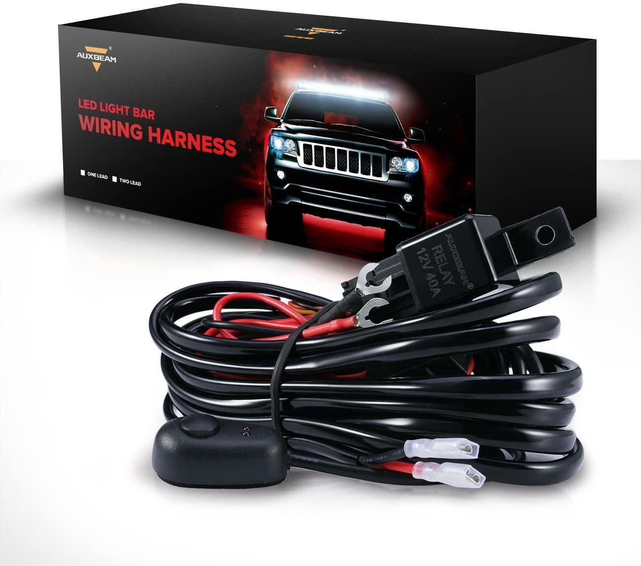 Auxbeam LED Light Bar Wiring Harness Kit With Fuse Relay ON/Off Switch (1 Lead) eBay