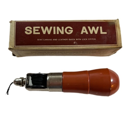 VTG Sewing Awl Sews Leather & Mending Canvas Or Anything Quick W /Lock ...