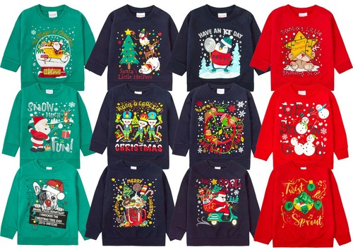 Maglioni Natalizi per Bambini Bambini Ragazzi Ragazze allegre ponticelli  Xmas Felpe | eBay