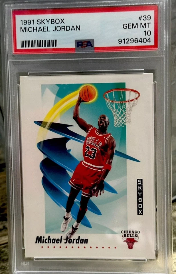 MICHAEL JORDAN PSA GEMA GRADUADA 10 COMO NUEVA 90’s Skybox - 2do AÑO SKYBOX TARJETA ICÓNICA! Foto 2 de 4