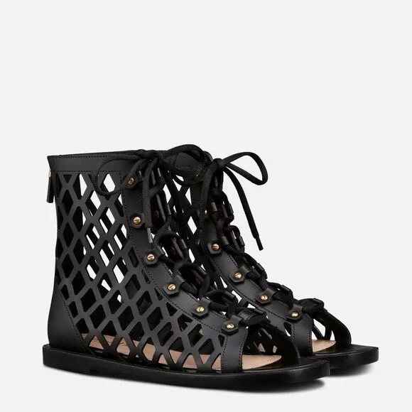 Sandales gladiateur en cuir cage mat Christian Dior D Trap