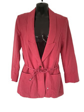 Maison Scotch Bright Pink Blazer With Tie Belt Size Uk 12