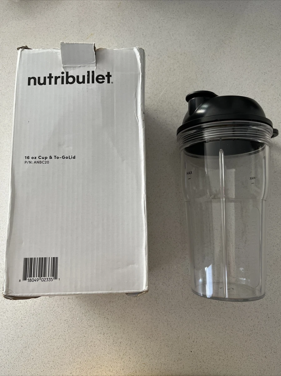 NutriBullet Cup and to Go Lid 20 oz Clear Black ANBC20 eBay