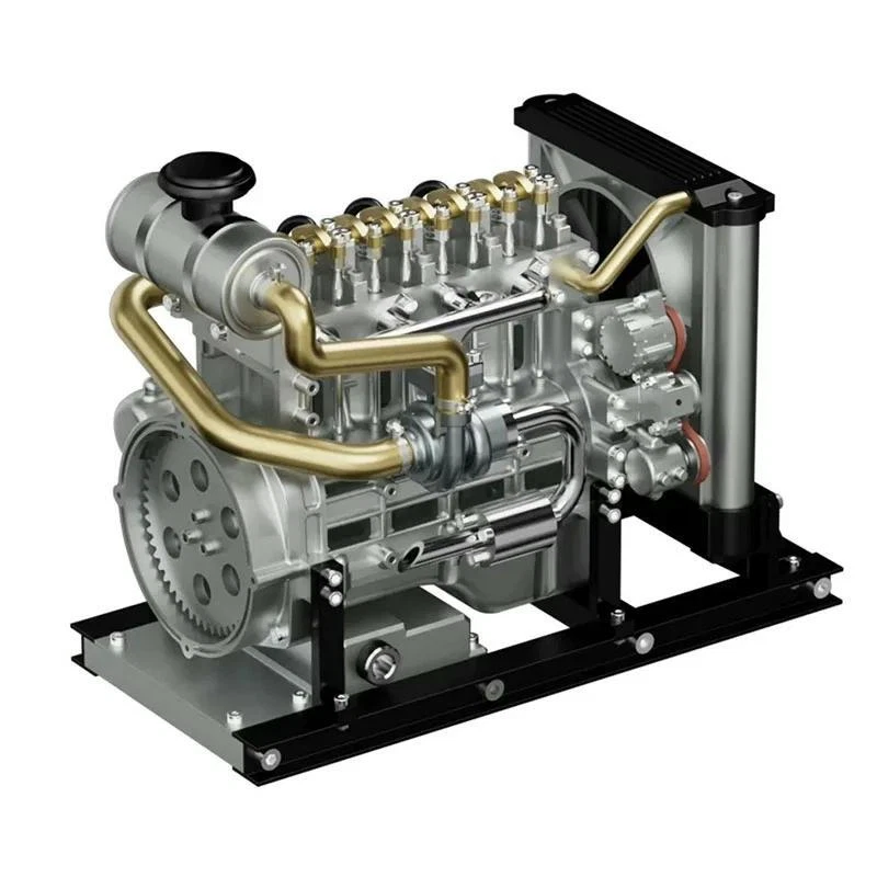 TECHING Mini Diesel Four-cylinder Mechanical Metal Assembled Engine KIT Model - Image 4 of 4