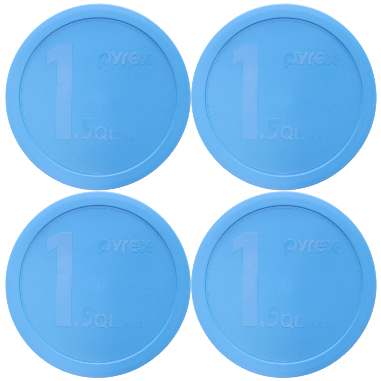 Pyrex 323-PC 1.5qt Marine Blue Plastic Round Mixing Bowl Lids (4-Pack)