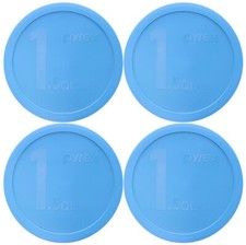 Pyrex 323-PC 1.5qt Marine Blue Plastic Round Mixing Bowl Lids (4-Pack)