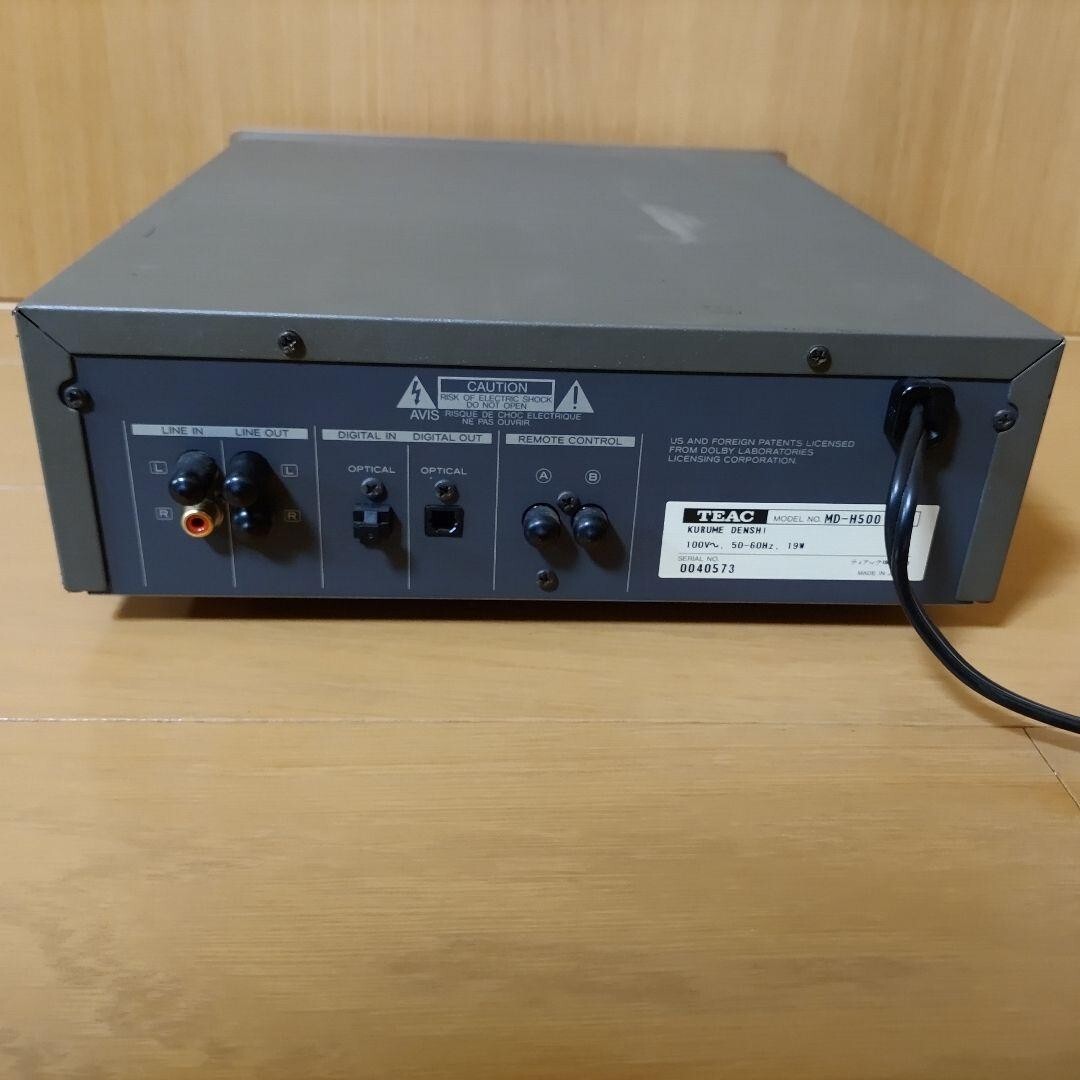 ジャンク扱い　TEAC MD-H500 MDデッキ ジャンク扱い TEAC MD-H500 MDデッキ オーディオ機器