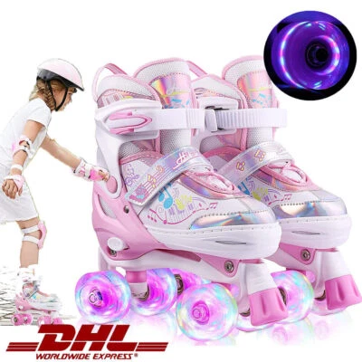 MARKENLOS Roller Skates Kinder Rollschuhe Leuchtende 27~38 Rollerskates Verstellbare