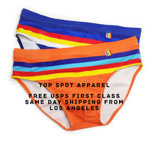 Men's Swim Briefs Striped Swimwear Beach Resort Wear Vacation Cruise Swimsuit