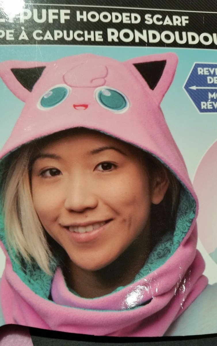 Official Pokemon Jigglypuff Women Warm Hooded Reversible Soft