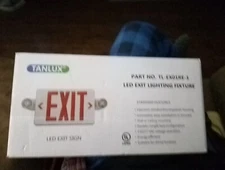 TANLUX Red Exit Sign with Emergency Lights, LED Emergency Exit Light M