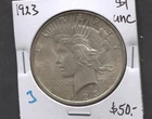 1923- Silver Peace Dollar- UNC