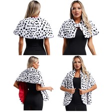 Women Cape Soft Shawl Dress Up Costume Artificial Fur Top Carnival Scarf Adult