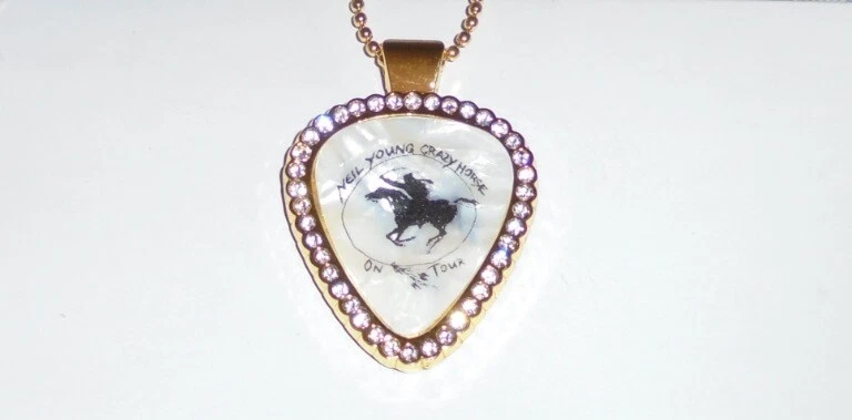 NEIL YOUNG Concert Pick Guitar Chain Pendant Song I We You Crazy