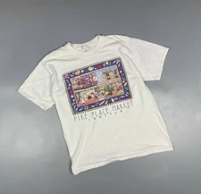 Vintage 1994 Beth Logan Graphic Shirt Pike Place Market Seattle Washington Men L