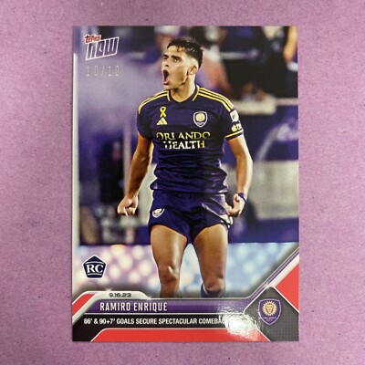 2023 Topps Now MLS Ramiro Enrique #195 RC Rookie-RED 10/10 ORLANDO CITY FC (A1)