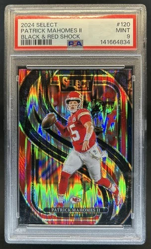 2024 Select Patrick Mahomes II Premier Black and Red Prizm Shock #120 PSA 9