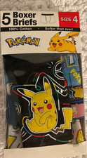 Pok mon Boys Boxer Briefs 5 Pack Multicolor Size 4 100 Cotton Pikachu