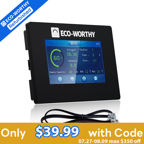 ECO-WORTHY 48V Battery Compatible Plug&Play Magnetic Mount Real-time Monitor