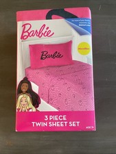 Barbie Kids 3 Piece Twin Microfiber Sheet Set - 1 Fitted/Flat/Pillowcase NEW
