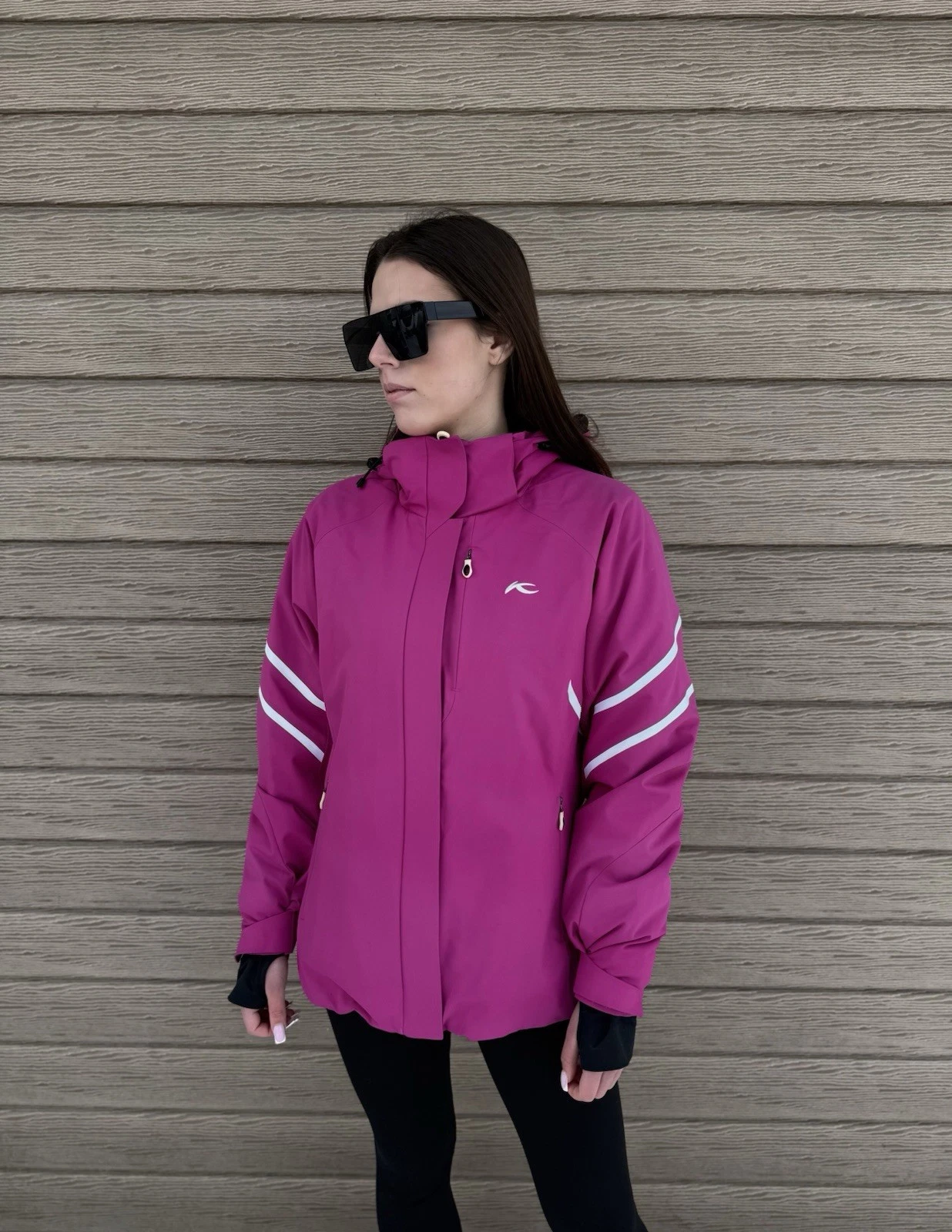 KJUS Women Ski Jacket Dermizax EV Primaloft Recco Pink White XL/42