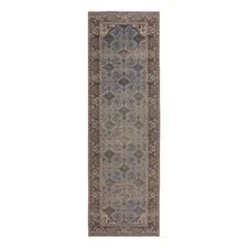 Linon Dillon Cordele Blue and Ivory 2'6" X 8' Runner Rug