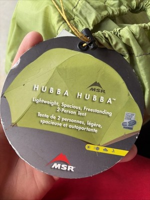 MSR Hubba Hubba Green 2Person Freestanding Tent Used Tags On Bag Excellent Shape