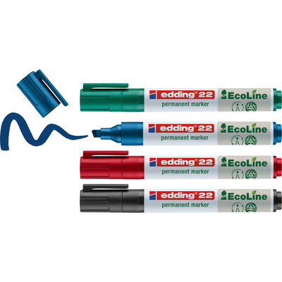 edding 22 Permanentmarker Marker permanent Filzstift Ecoline Keilspitze 1 - 5 mm
