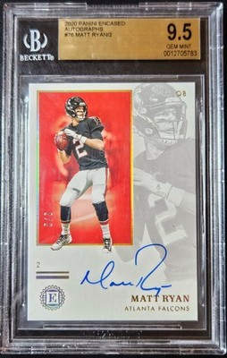 BGS 9.5 MATT RYAN 2020 PANINI ENCASED AUTO 2/2 AUTOGRAPH JERSEY # MATCH FALCONS