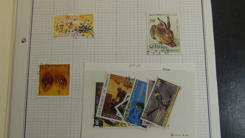 Stampsweis Djibouti collection on Harris pages est 280 Stamps to 88