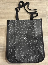 LULULEMON Reusable Shopping Tote Bag Large Black (16” x 14” x 6.5”)