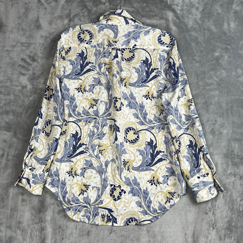Blusa para mujer Rachel Zoe Tops estampado floral manga larga abotonada mediana satinada Foto 3 de 4