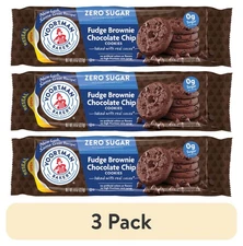 (3 pack)  Bakery Zero Sugar Fudge Brownie Chocolate Chip Cookies 8 oz