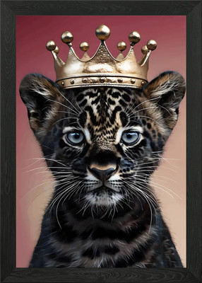 Gerahmtes Wandbild Poster Leinwanddruck Bild Leopardenjunges König