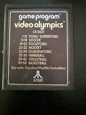 Video Olympics (Atari 2600, 1977) TEXT LABEL, MISSING TOP LABEL TESTED