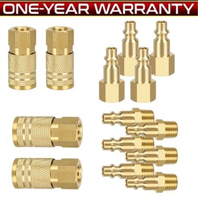 14 Pcs Air Compressor Fittings Set 1/4'' NPT Quick Connect Air Coupler & Plug Kit