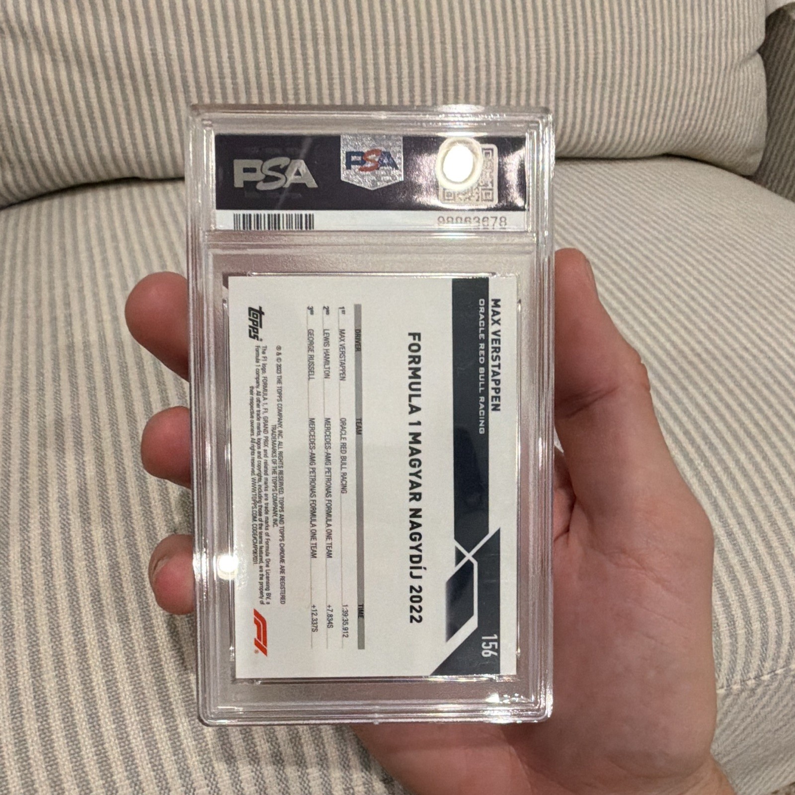 2023 Sapphire Edition F1 Max Verstappen Oracle Red Bull Racing PSA 10 view 2