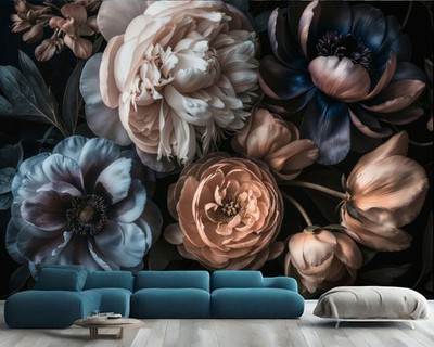 Barock Blumen Pfingstrose Geschenk Tapete Wandbild abnehmbar abziehbar abziehen & kleben