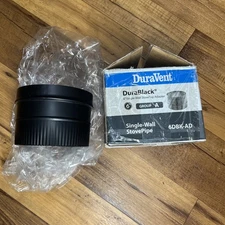 DuraBlack 6 in. Single-Wall Chimney Stove Pipe Adapter - Stove Pipe Connector