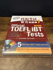 ETS Official TOEFL iBT Tests Volume 1 (DVD & 5 Real Past Tests) New Sealed