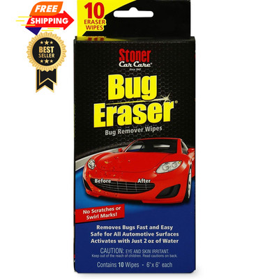 Stoner Car Care 95401 Bug Eraser Cleaning Wipes, Removes Bugs Fast 1 pack 