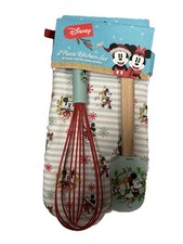 Disney Mickey 3 Piece Kitchen Set- New Oven Mitt - Spatula - Whisk 