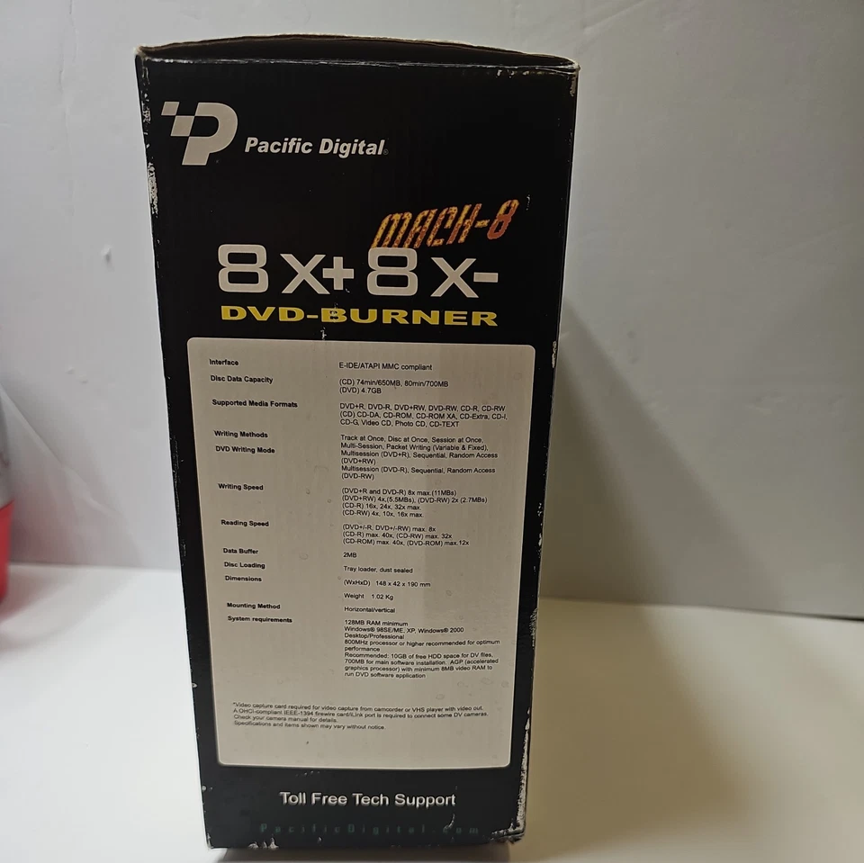 NEW! Pacific Digital Mach-8 Multiformat 8X DVD Burner Writer - Image 2 of 4
