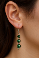 Handmade Drop Beaded Earrings, Sterling Silver/Gold Plated Hooks, 4cm Drop.