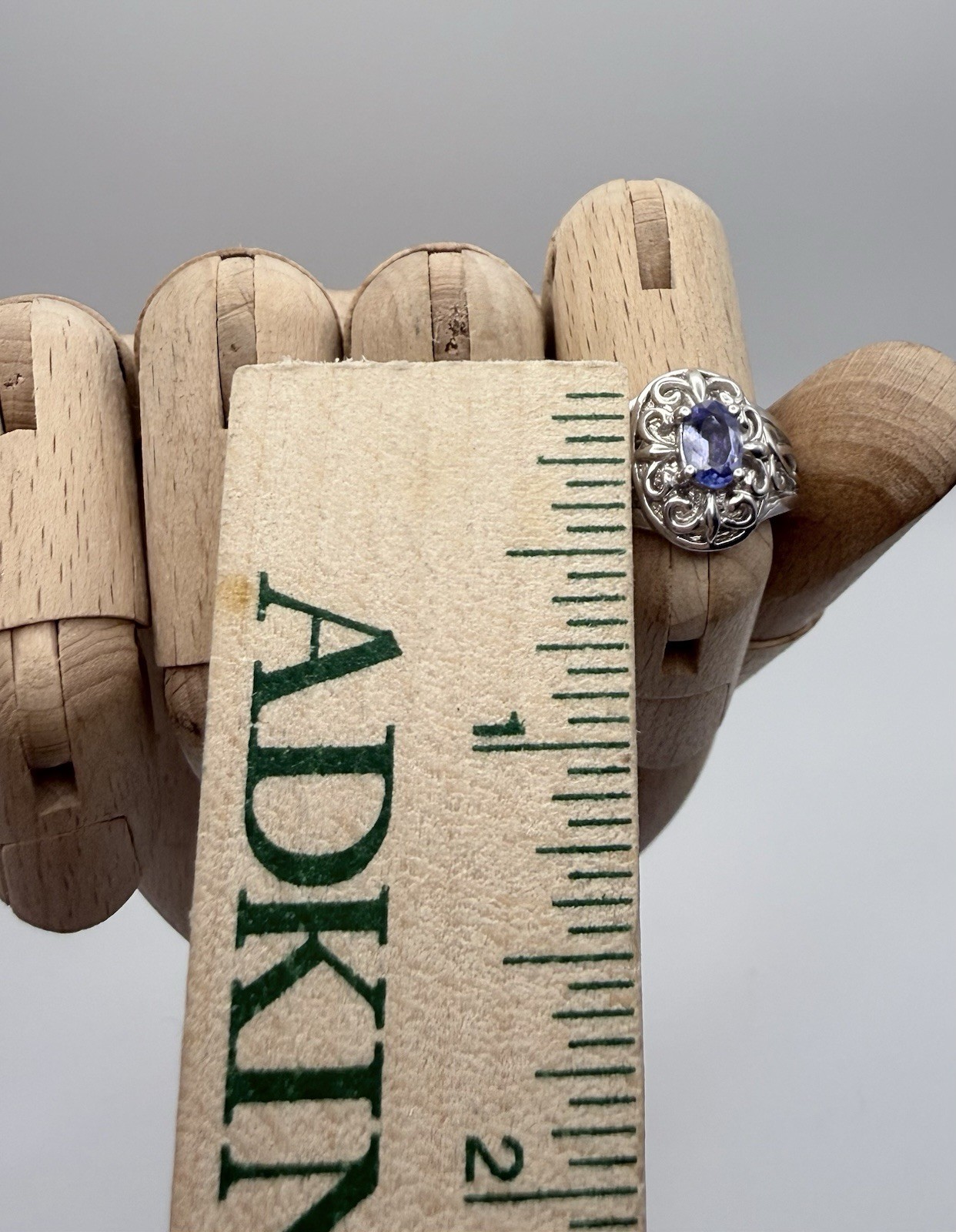 Sterling Silver Ring W/ Lab Created Tanzanite Siz… - image 4