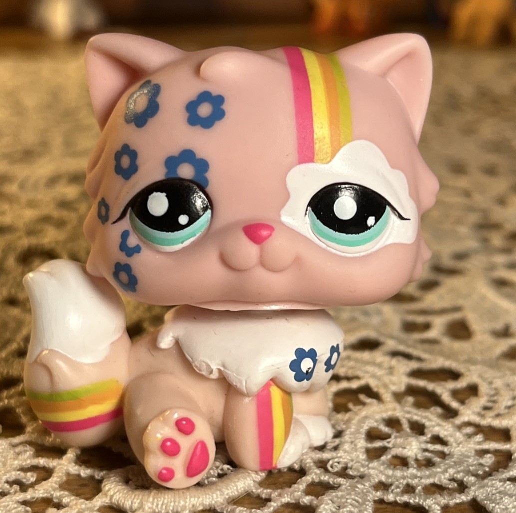 Cat Figurine Rainbow Cat Lps AUTHENTIC LPS #1436 PINK